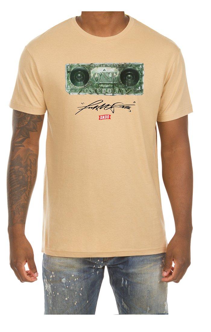 AKOO Men's Money Talks Short Sleeve Tee - Sand - SAND